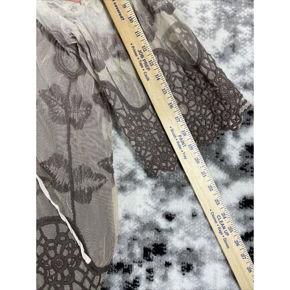 XCVI Dress Womens Size Medium Embroidered Floral Neck Drawstring Wide Sleeve - Picture 6 of 11